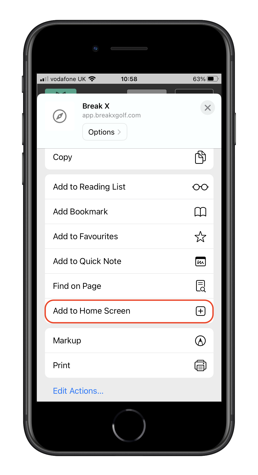 How To Add Break X Golf To Your Phone - Break X Golf