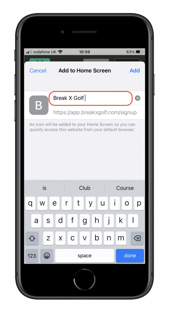 Break X Golf app stage 2
