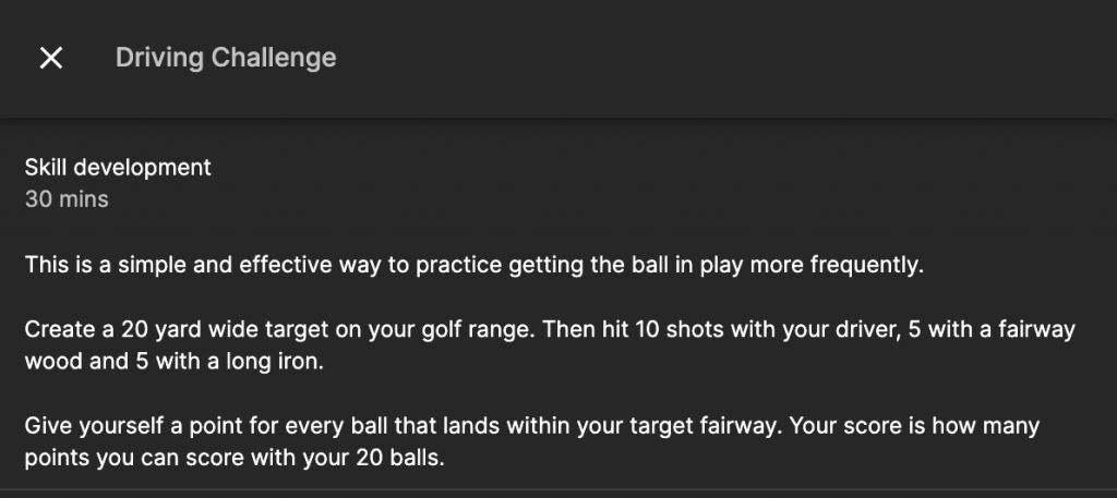 20 ball driving range challenge