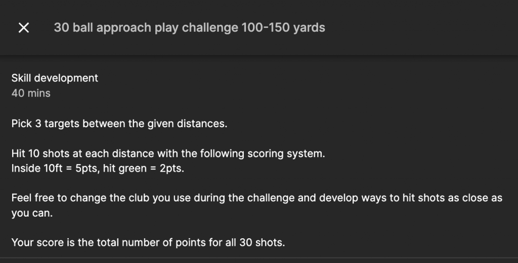 30 ball driving range challenge